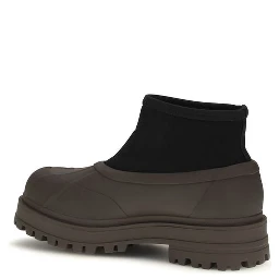 Brown Rubber Ankle Boots