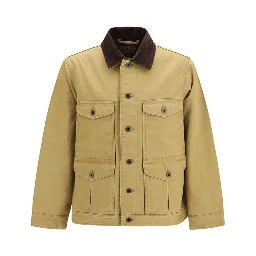 Beige Cotton Full-Length Jacket