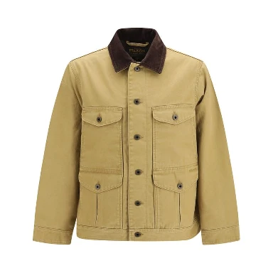 Beige Cotton Full-Length Jacket
