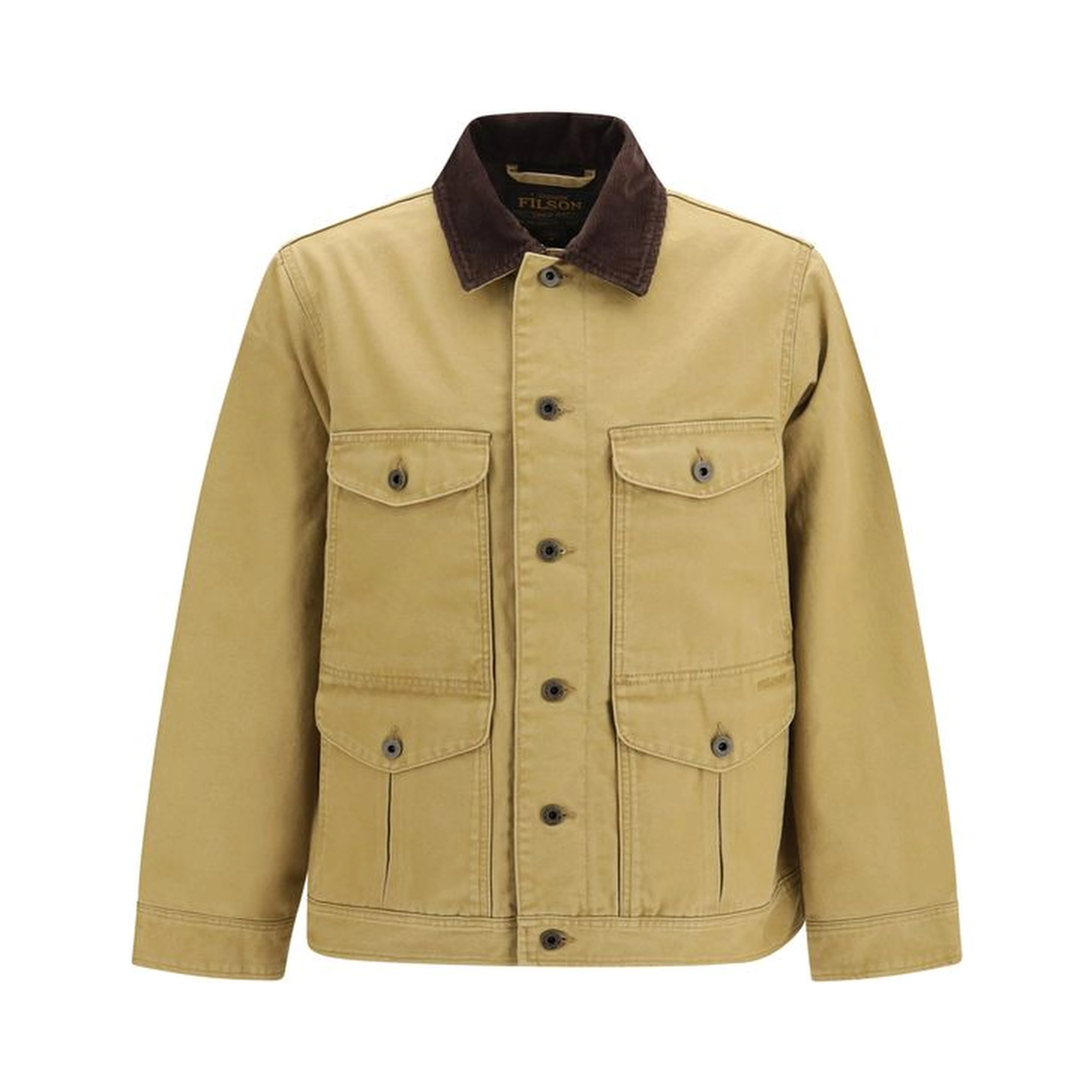 Beige Cotton Full-Length Jacket