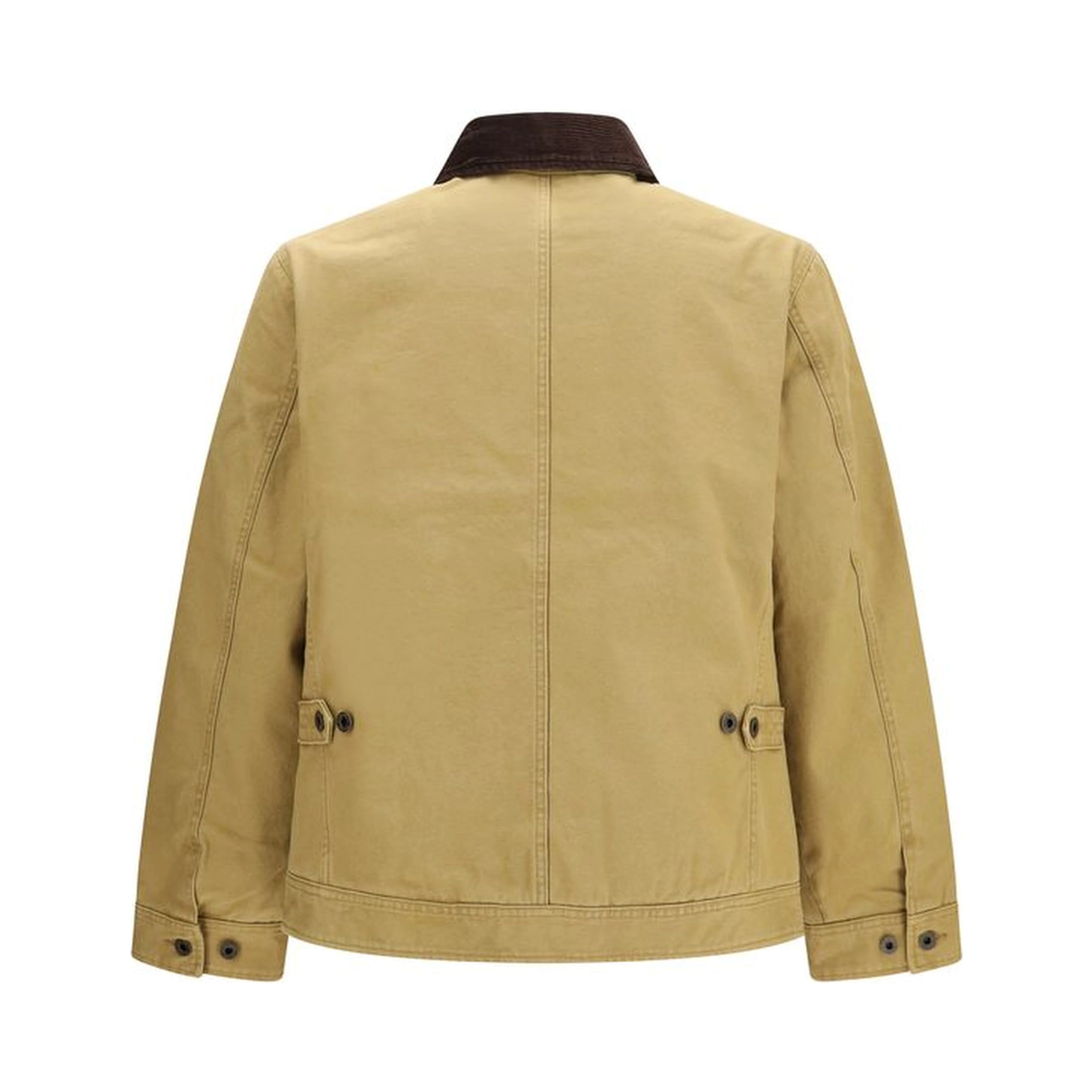 Beige Cotton Full-Length Jacket