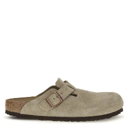 Beige Suede Leather Mules
