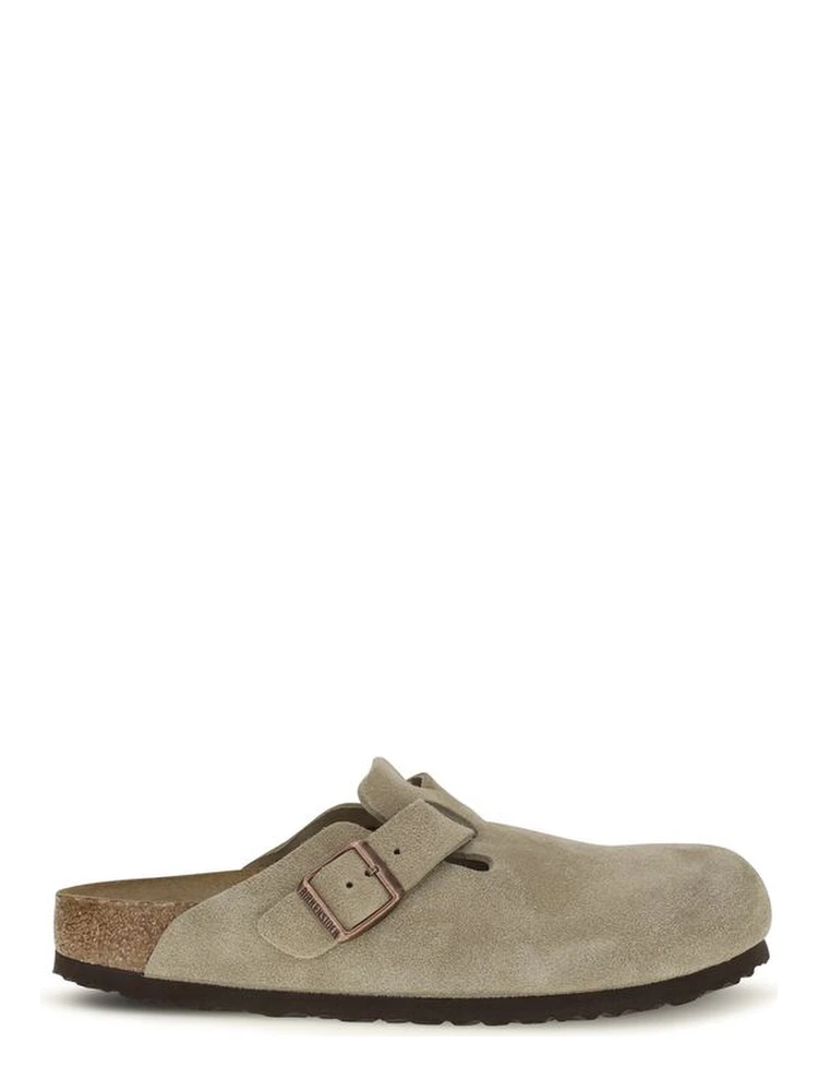 Beige Suede Leather Mules