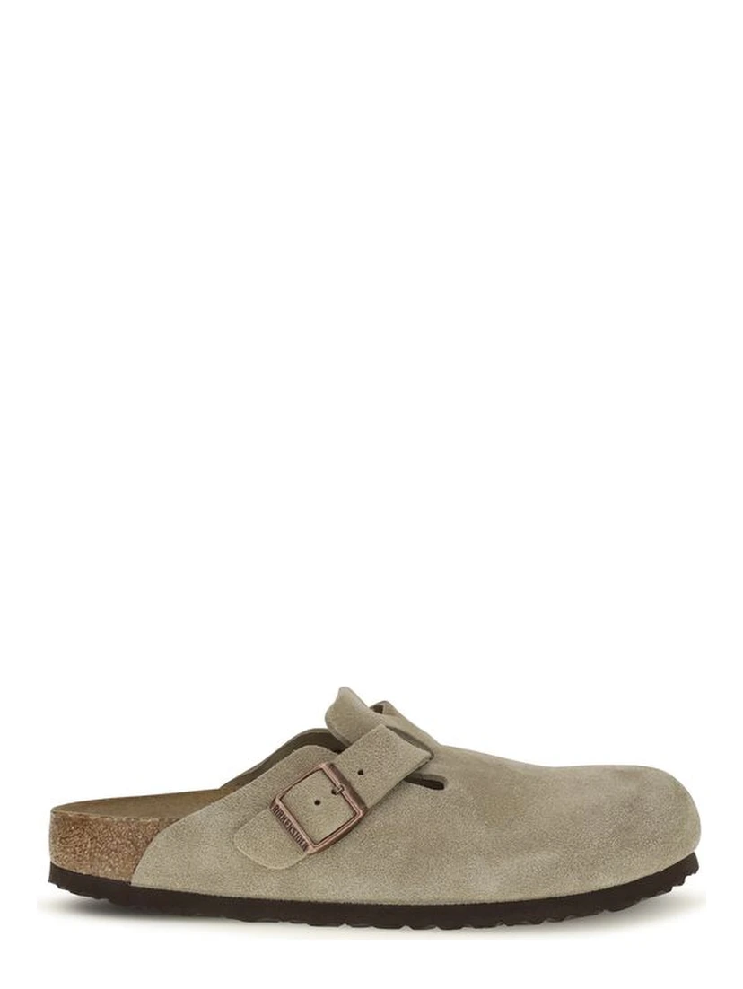 Beige Suede Leather Mules