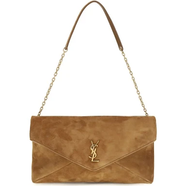 Beige Suede Leather Shoulder Bag