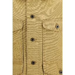 Beige Cotton Full-Length Jacket