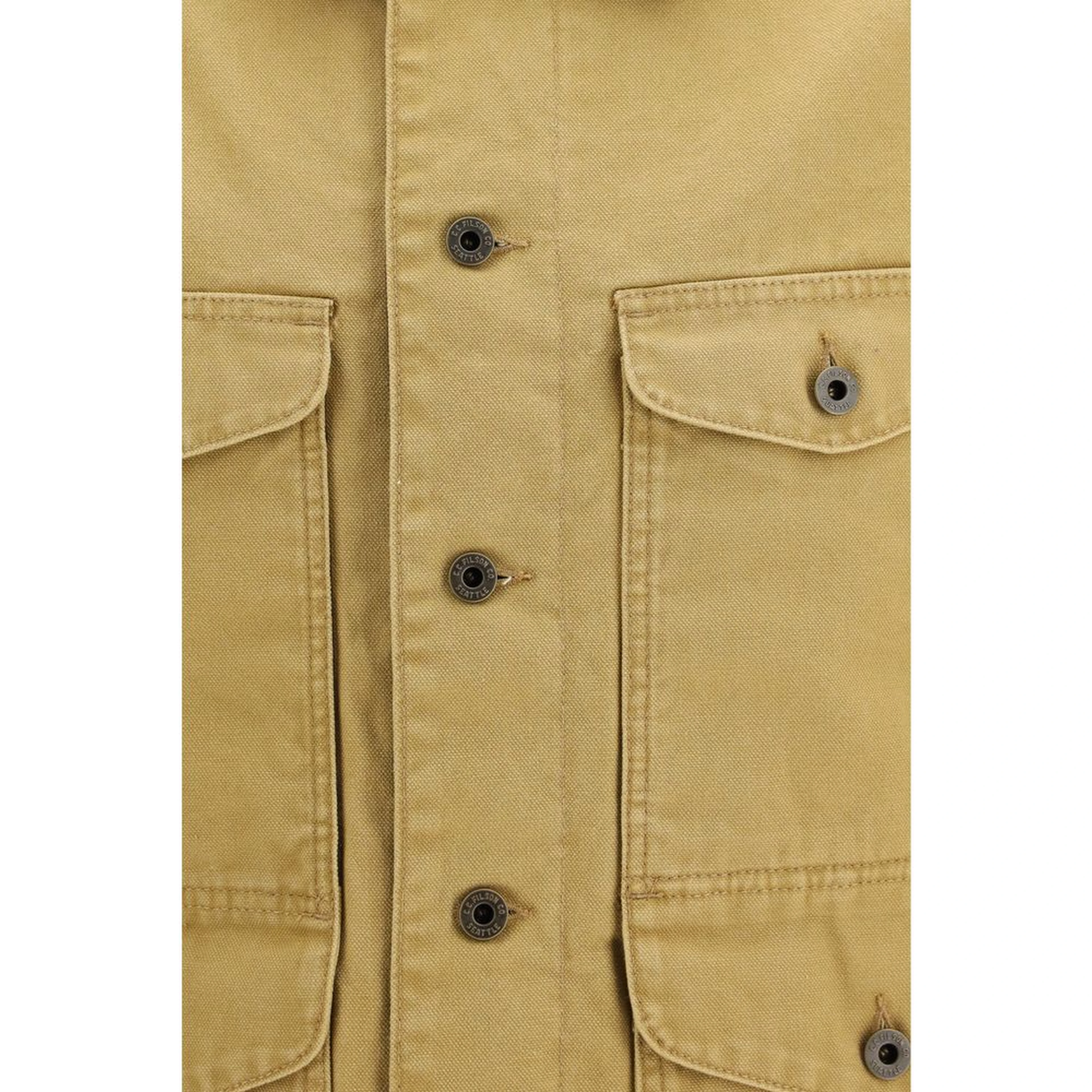 Beige Cotton Full-Length Jacket