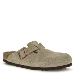 Beige Suede Leather Mules