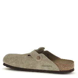 Beige Suede Leather Mules