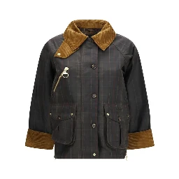 Bicolor Cotton Full-Length Jacket
