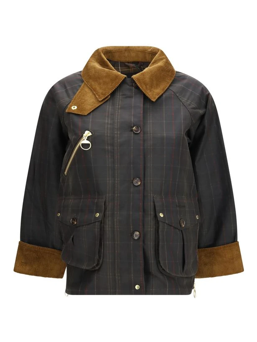 Bicolor Cotton Full-Length Jacket