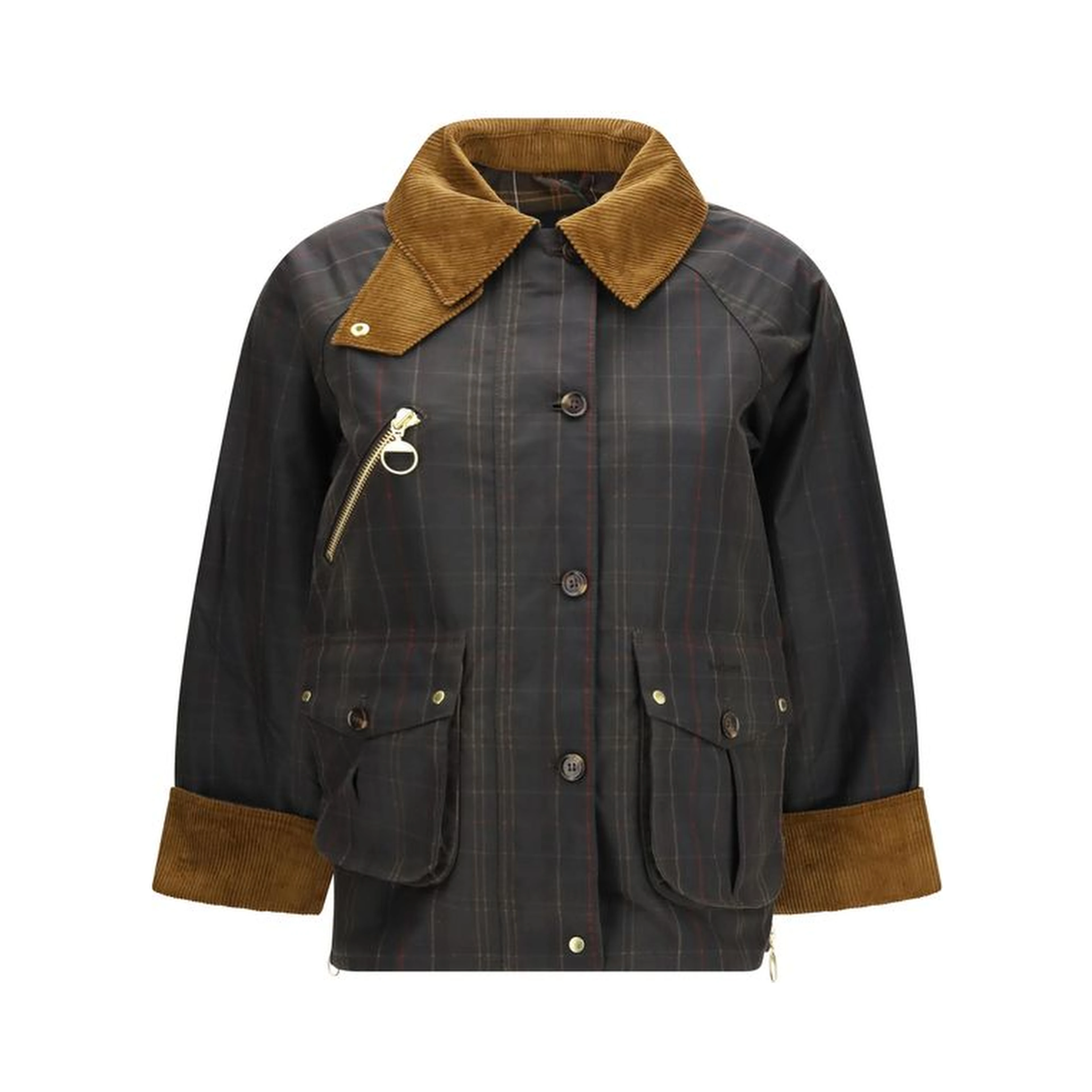 Bicolor Cotton Full-Length Jacket