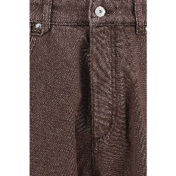 Brown Polyester Straight-Leg Jeans