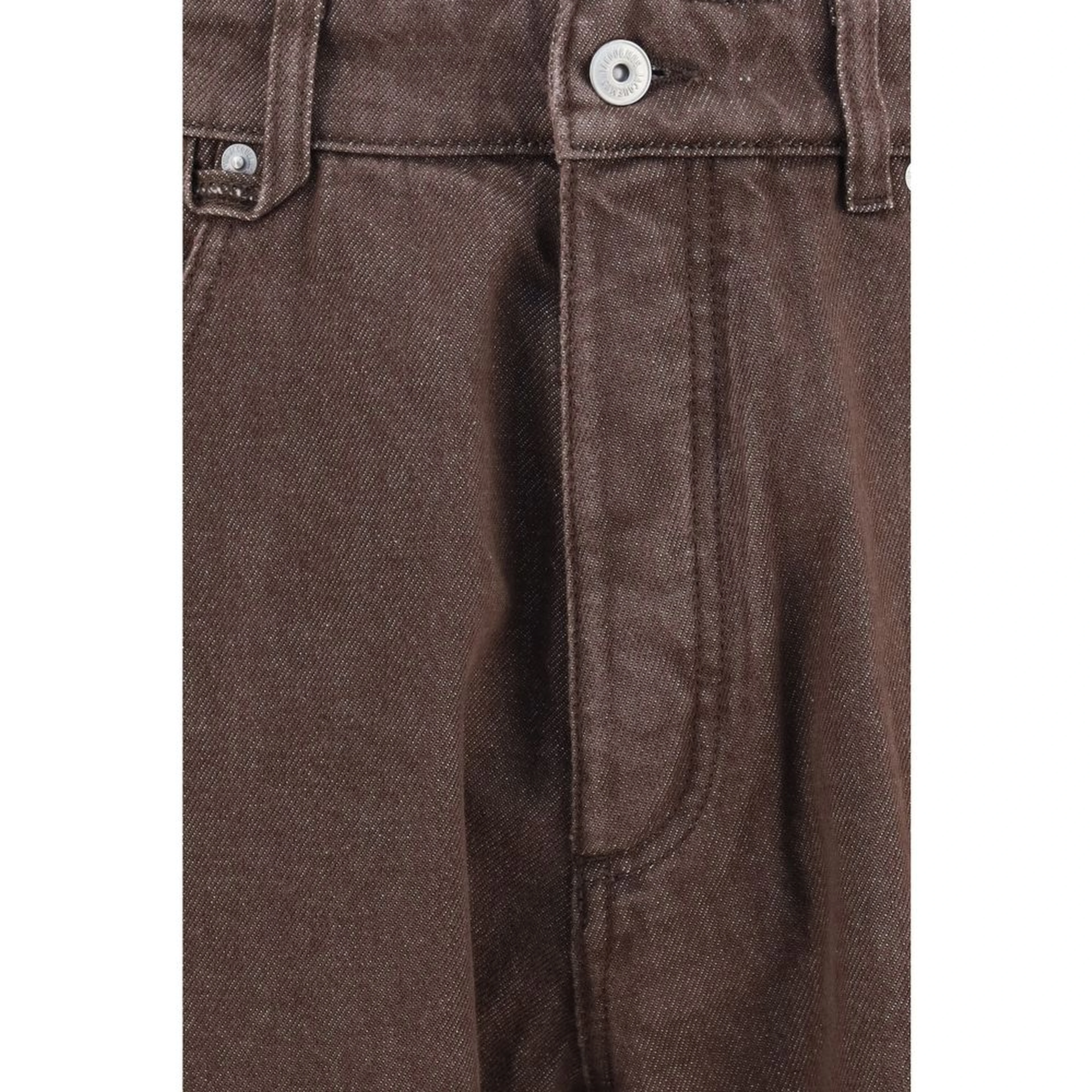 Brown Polyester Straight-Leg Jeans