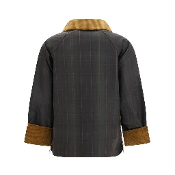 Bicolor Cotton Full-Length Jacket