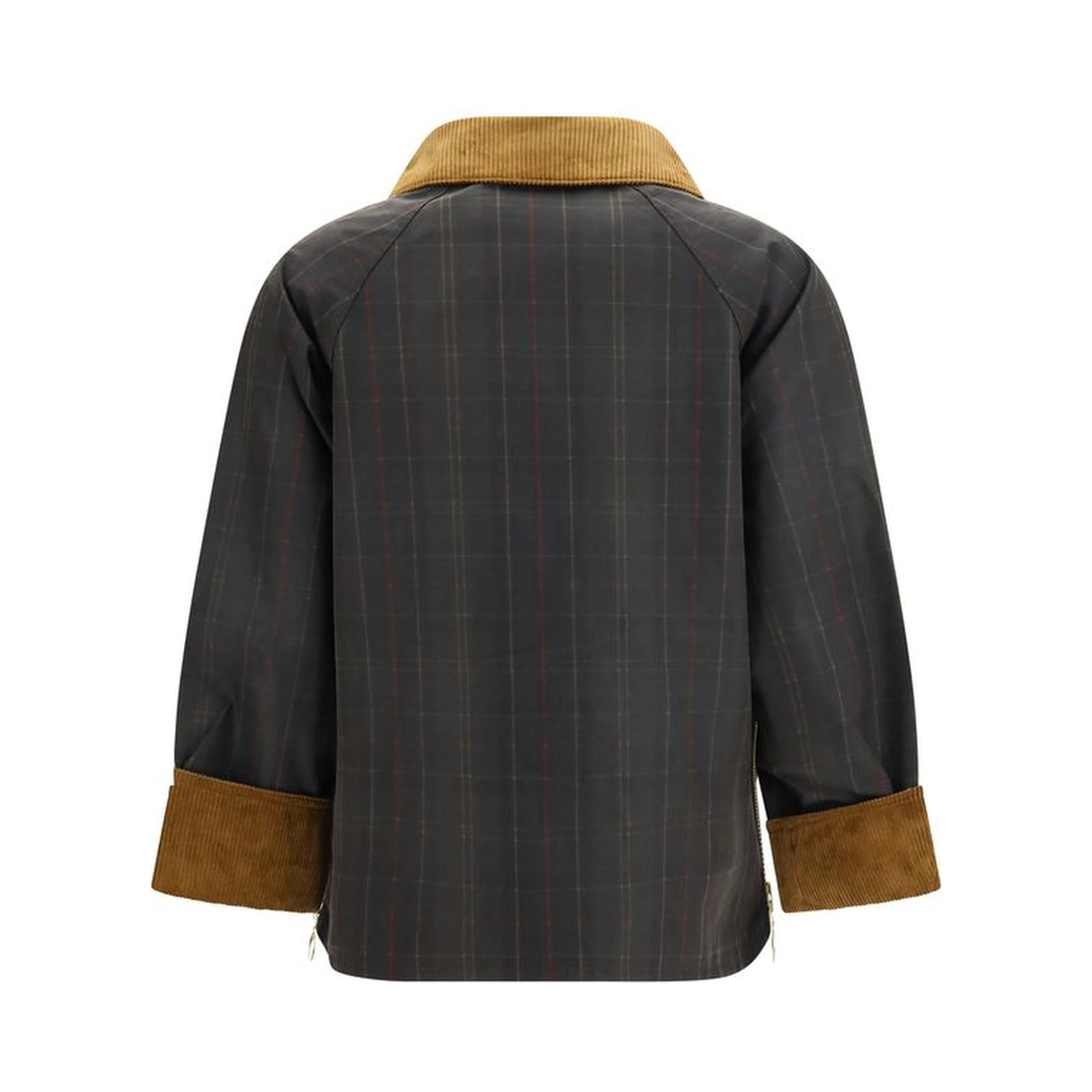 Bicolor Cotton Full-Length Jacket