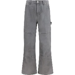 Gray Cotton Cargo Pants
