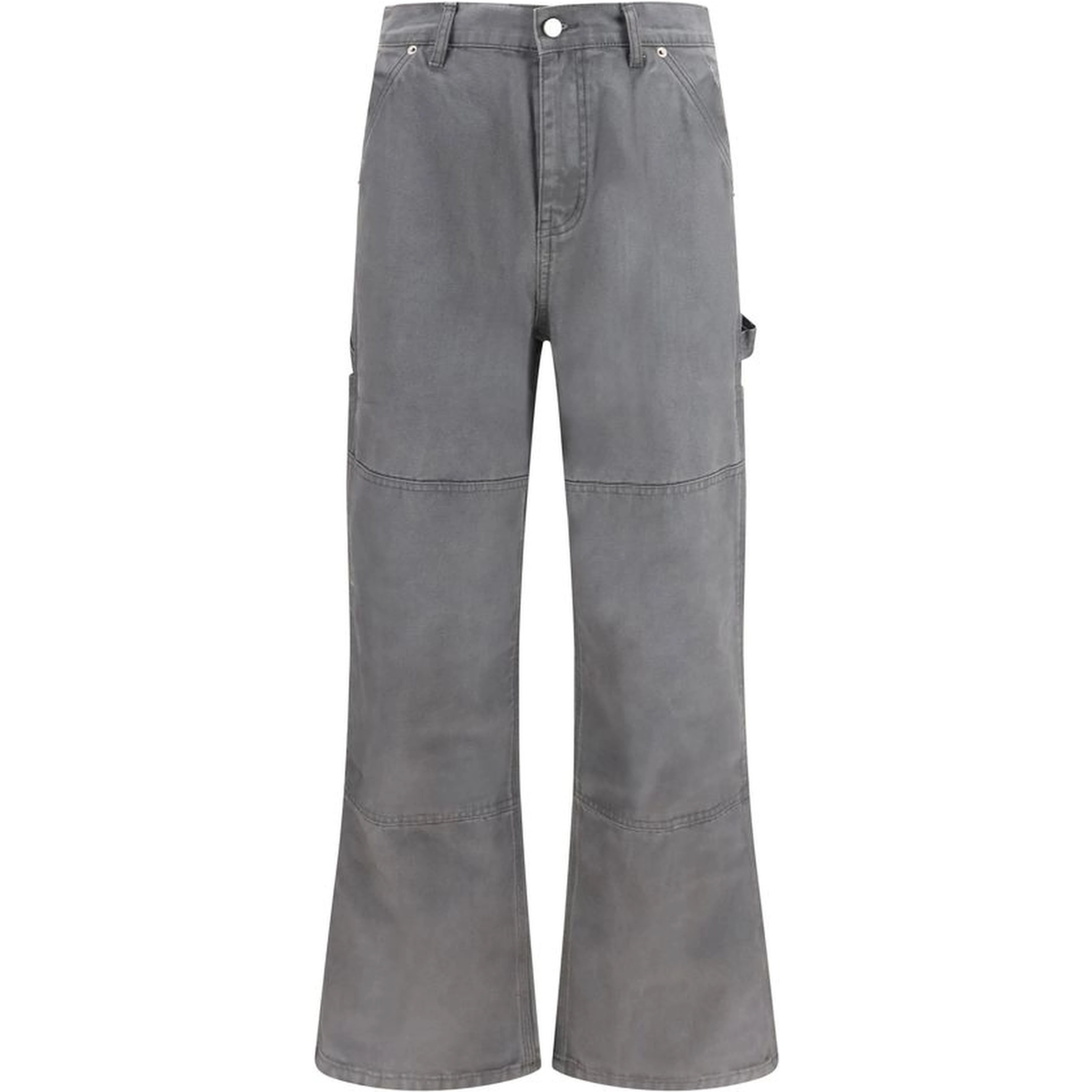 Gray Cotton Cargo Pants