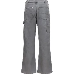 Gray Cotton Cargo Pants