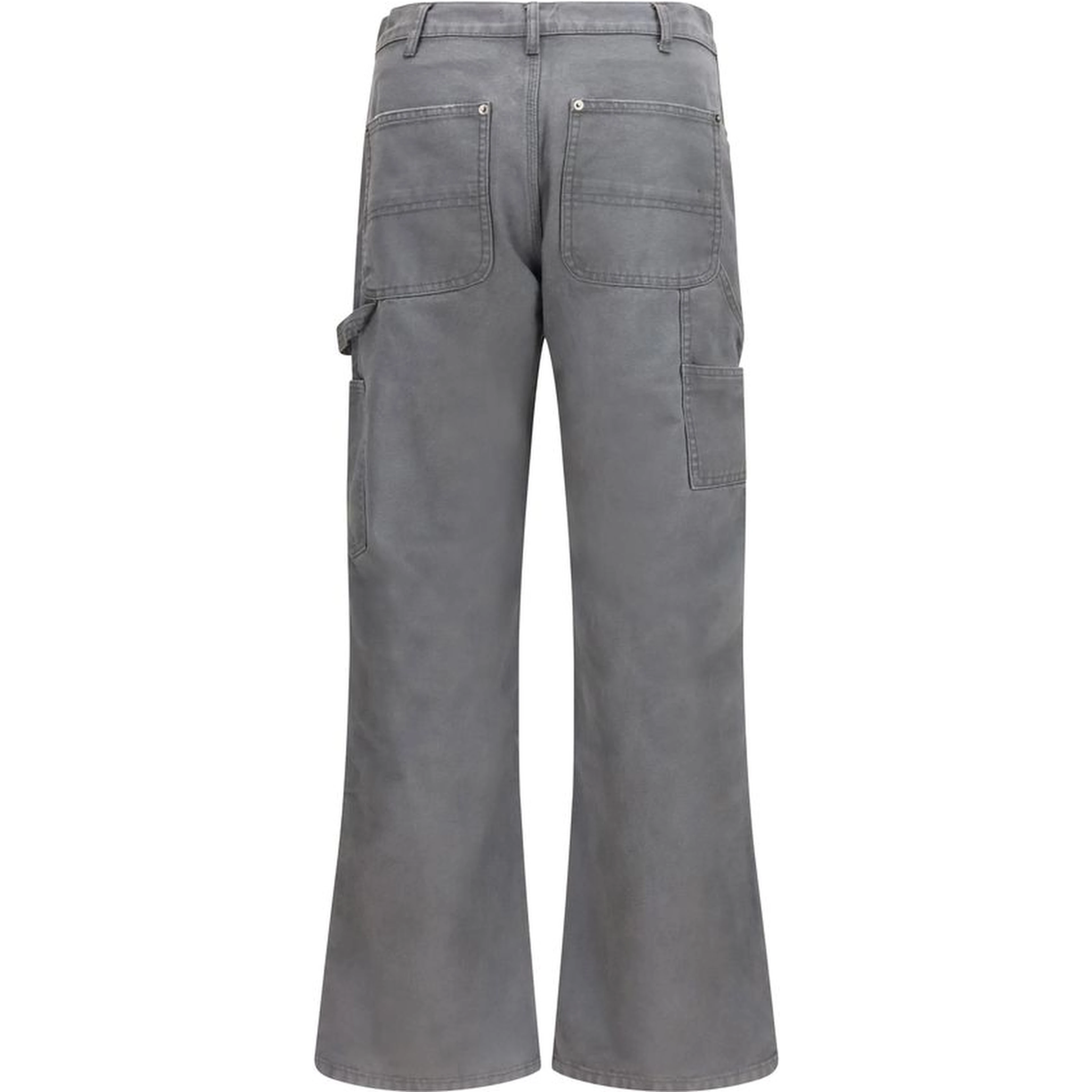 Gray Cotton Cargo Pants