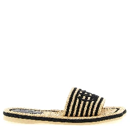 Multicolor Cotton Slides