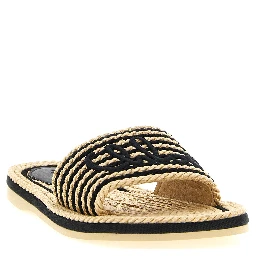 Multicolor Cotton Slides