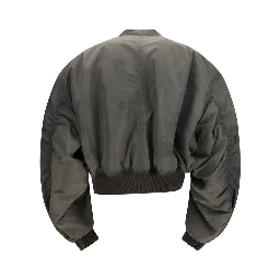 Gray Nylon Bomber