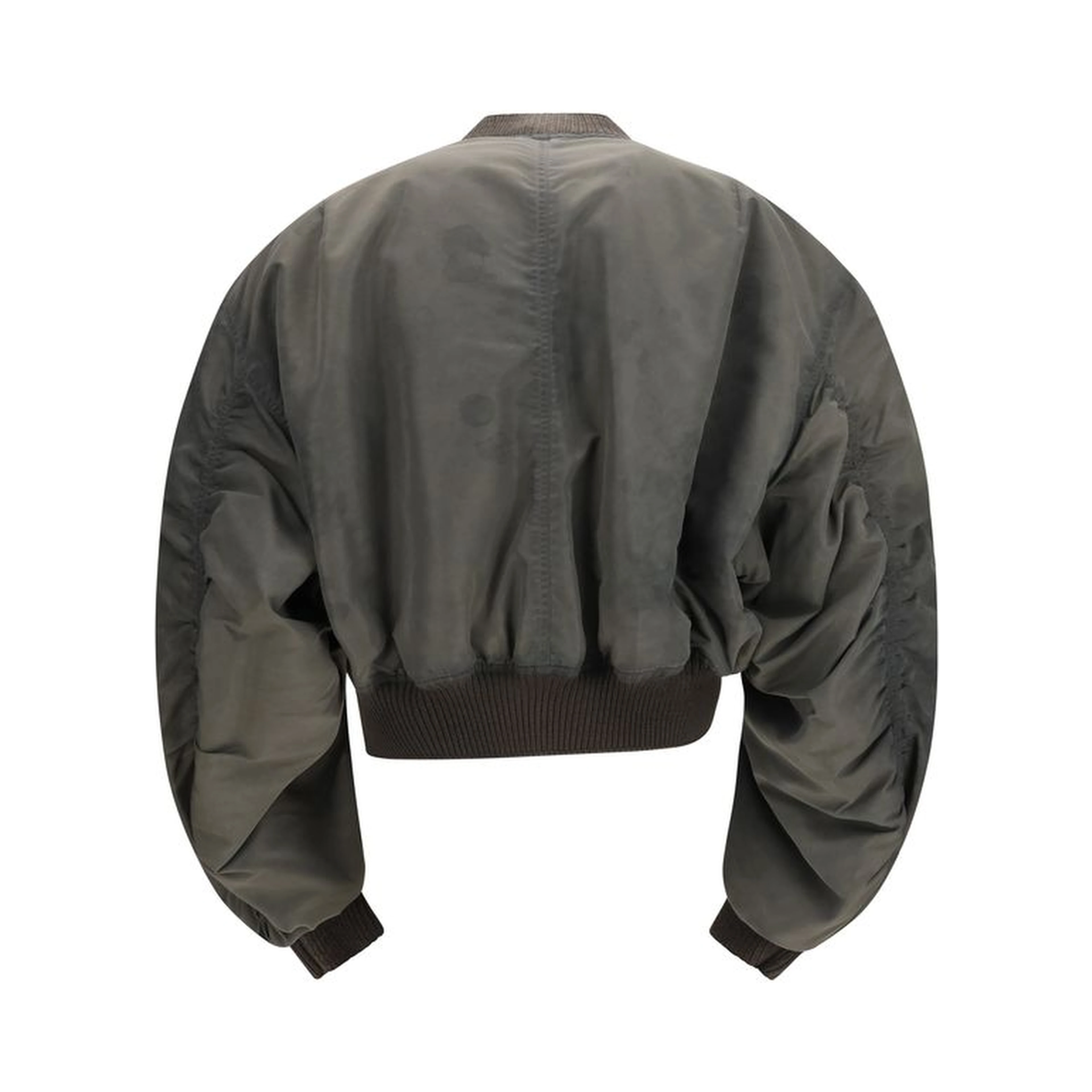 Gray Nylon Bomber