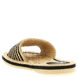 Multicolor Cotton Slides