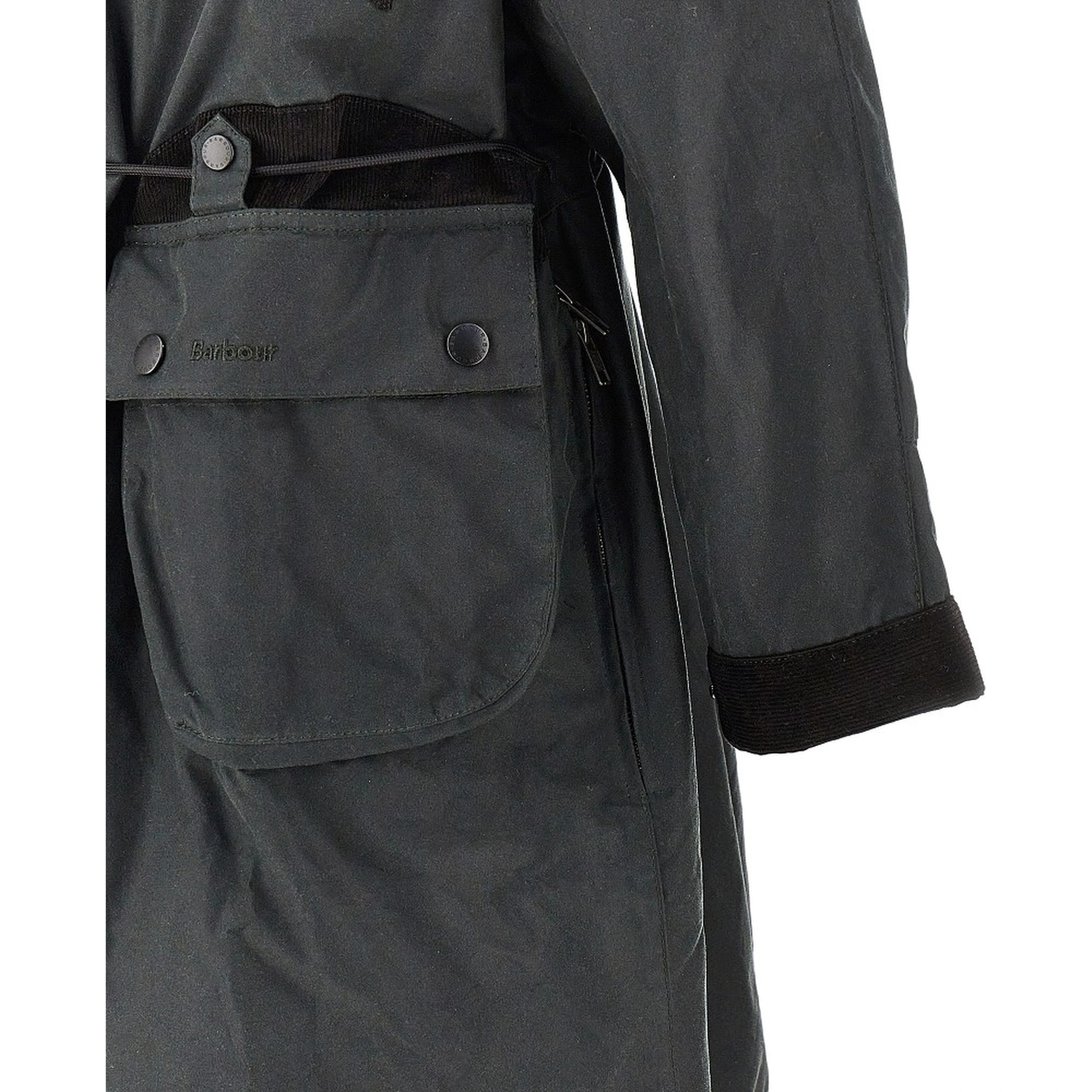 Barbour x Norbit waxed cotton long jacket