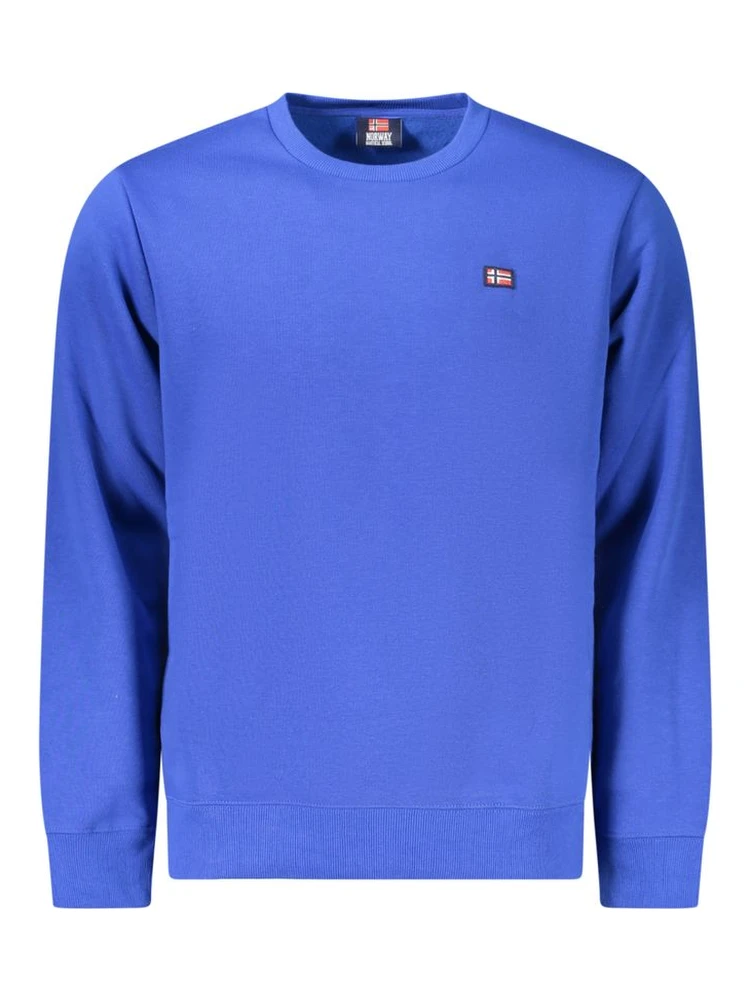 Blue Cotton Mens Sweater