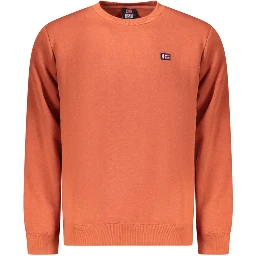 Orange Cotton Men Sweater