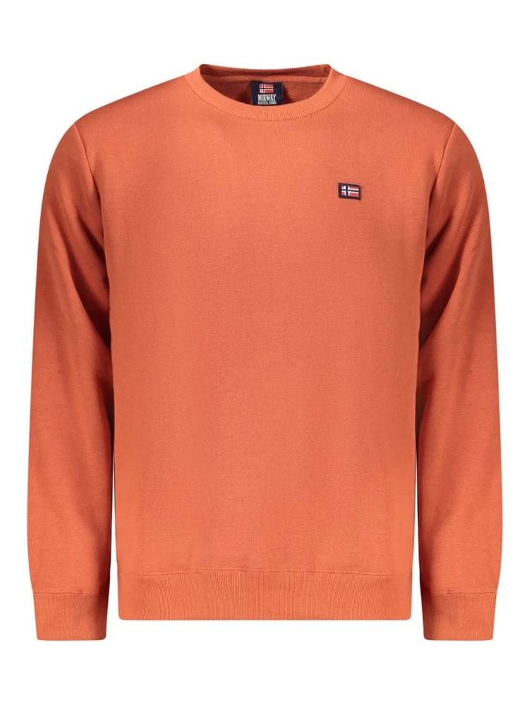 Orange Cotton Men Sweater