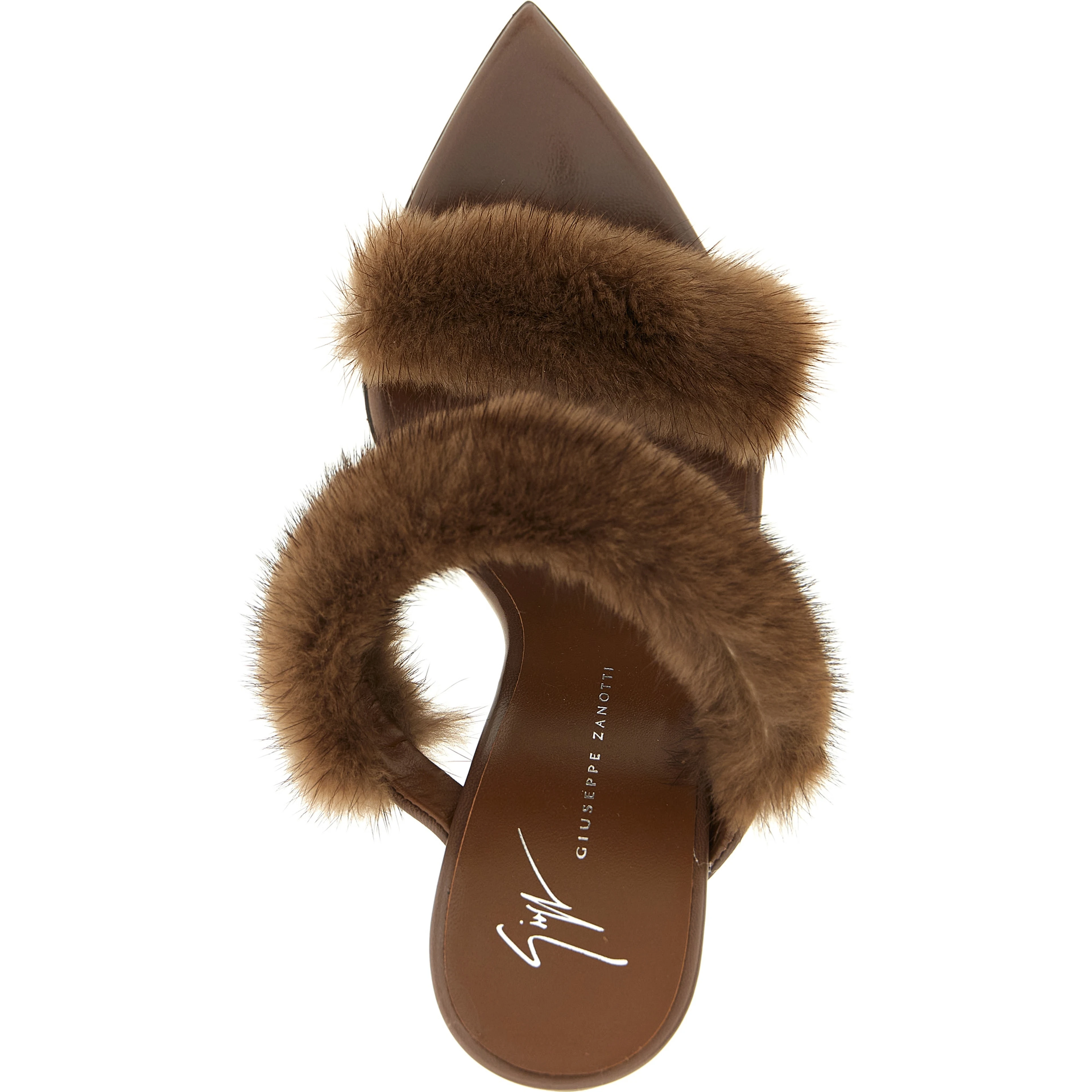 Brown Cowhide Stiletto Heel Sandals