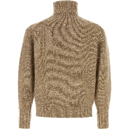 LOW-GAUGE HOMESPUN TWEED KNIT ZIP TURTLE