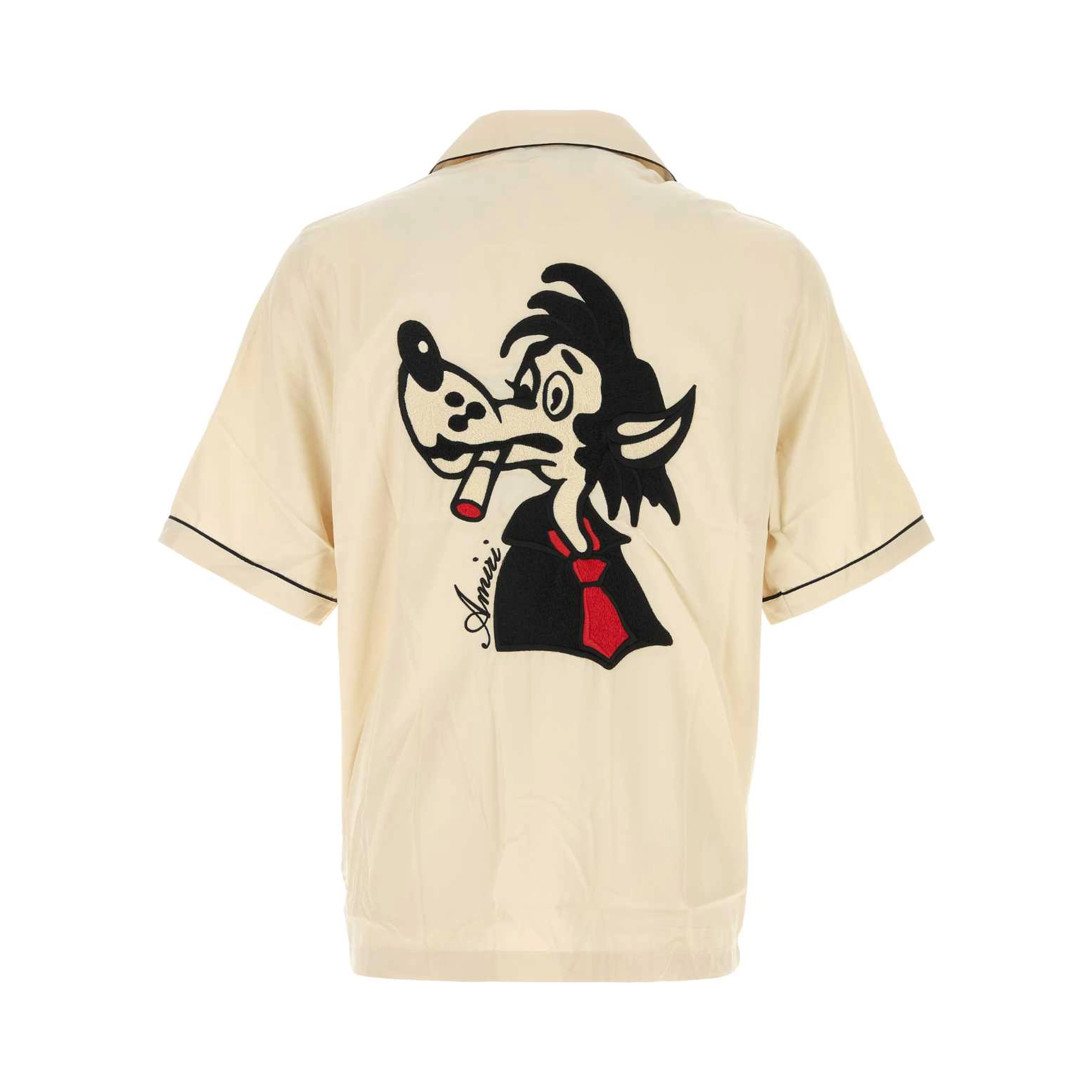 WOLF EMBROIDERED CAMP SHIRT