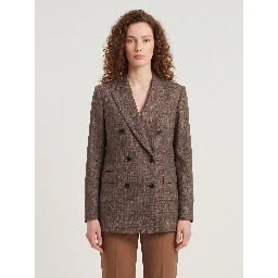 Double-breasted jacket in prince of Wales check