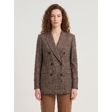 Double-breasted jacket in prince of Wales check