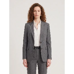 Single-breasted jacket in stretch canvas