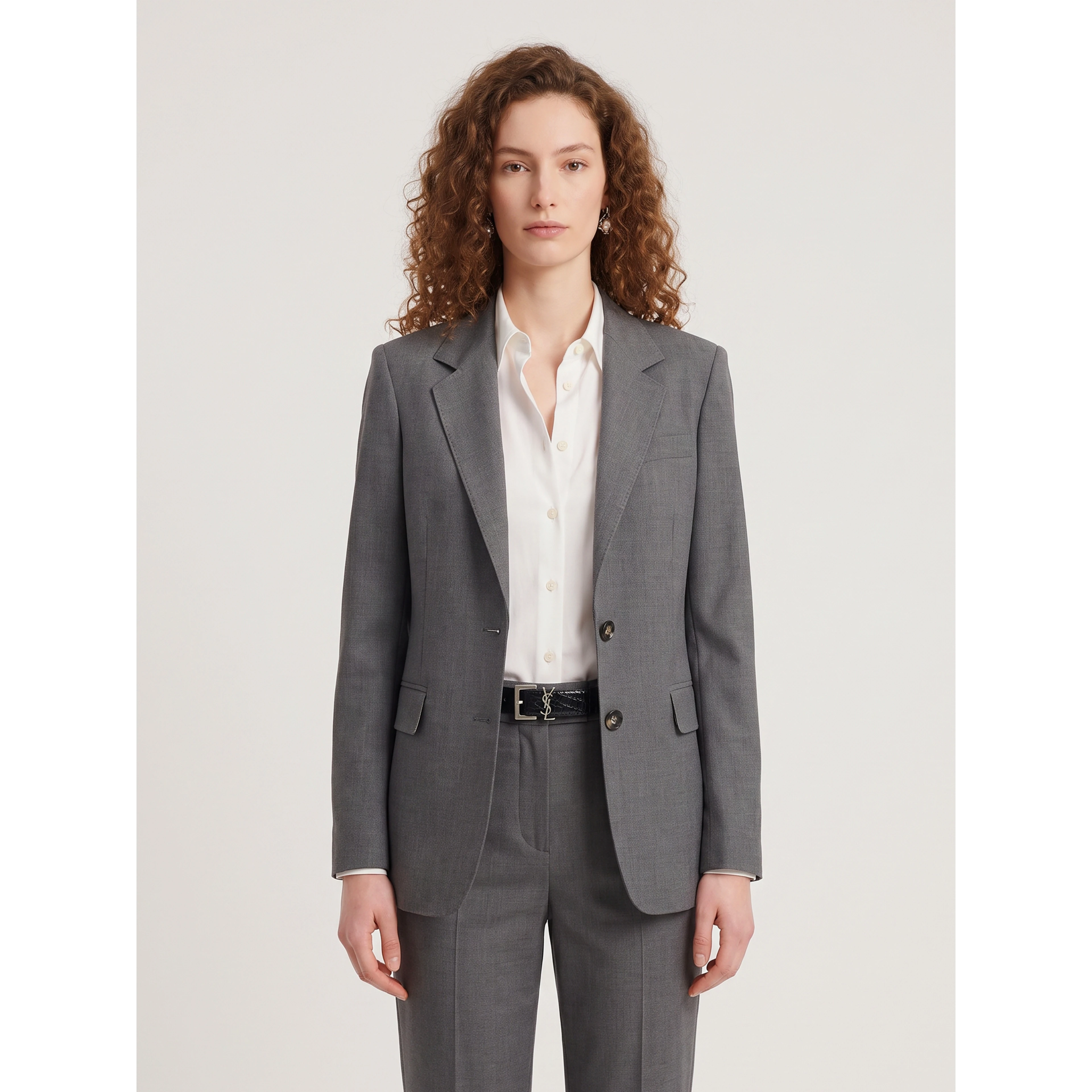 Single-breasted jacket in stretch canvas