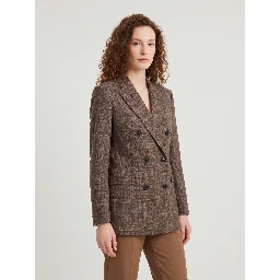 Double-breasted jacket in prince of Wales check