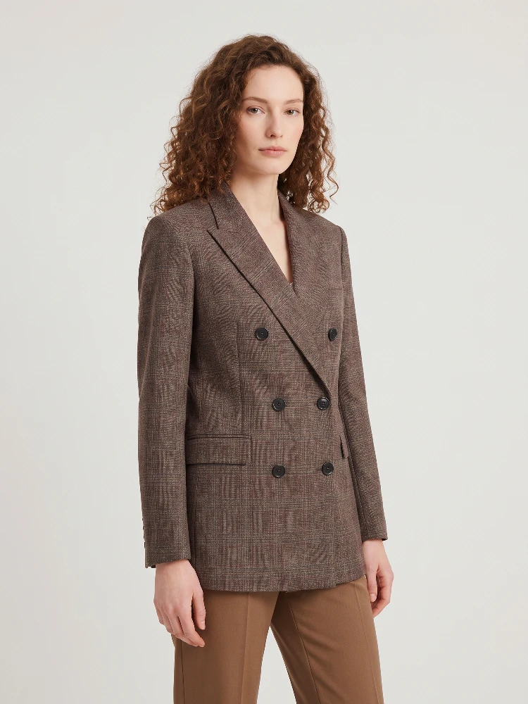 Double-breasted jacket in prince of Wales check alternative