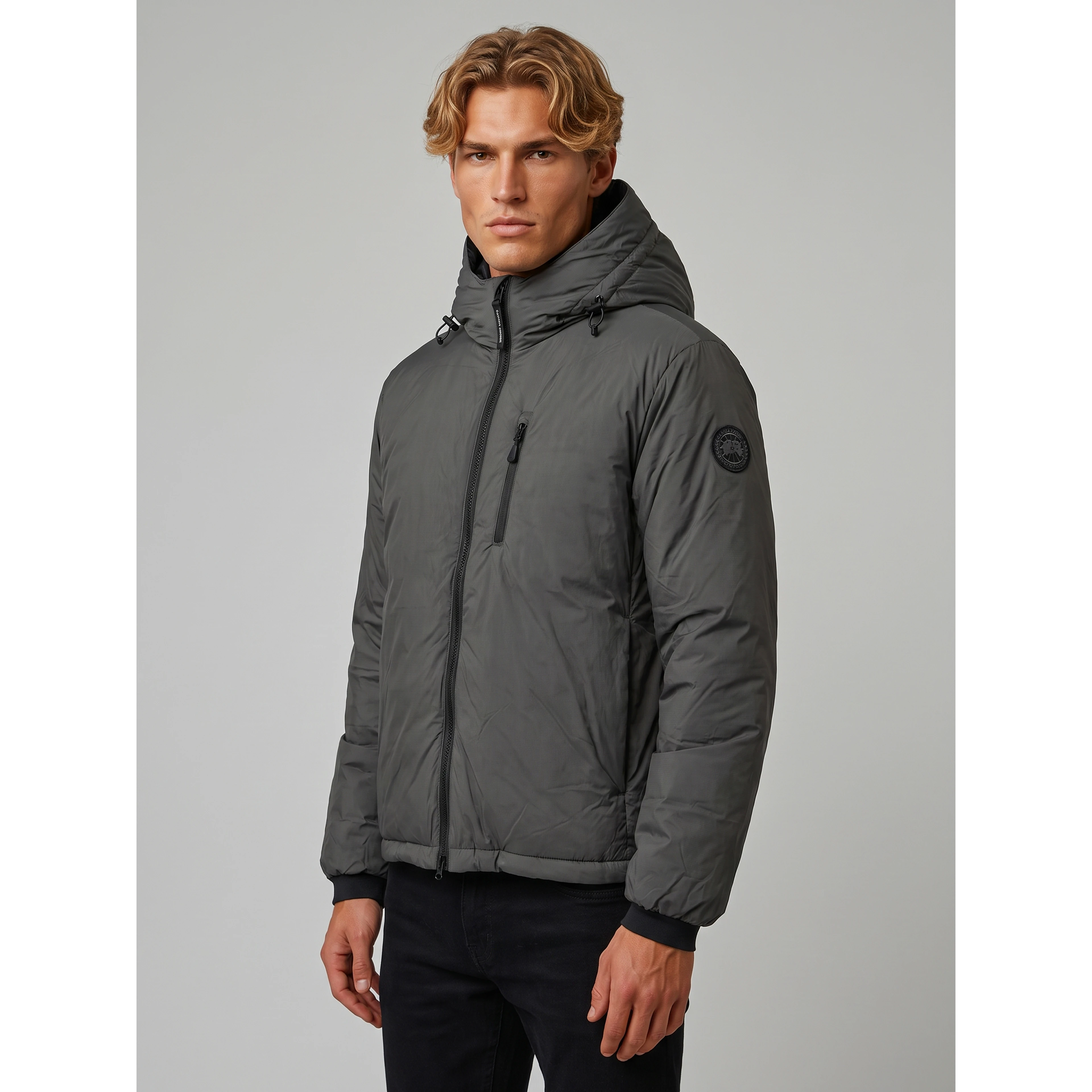 Jacket with hood Lodge black disc