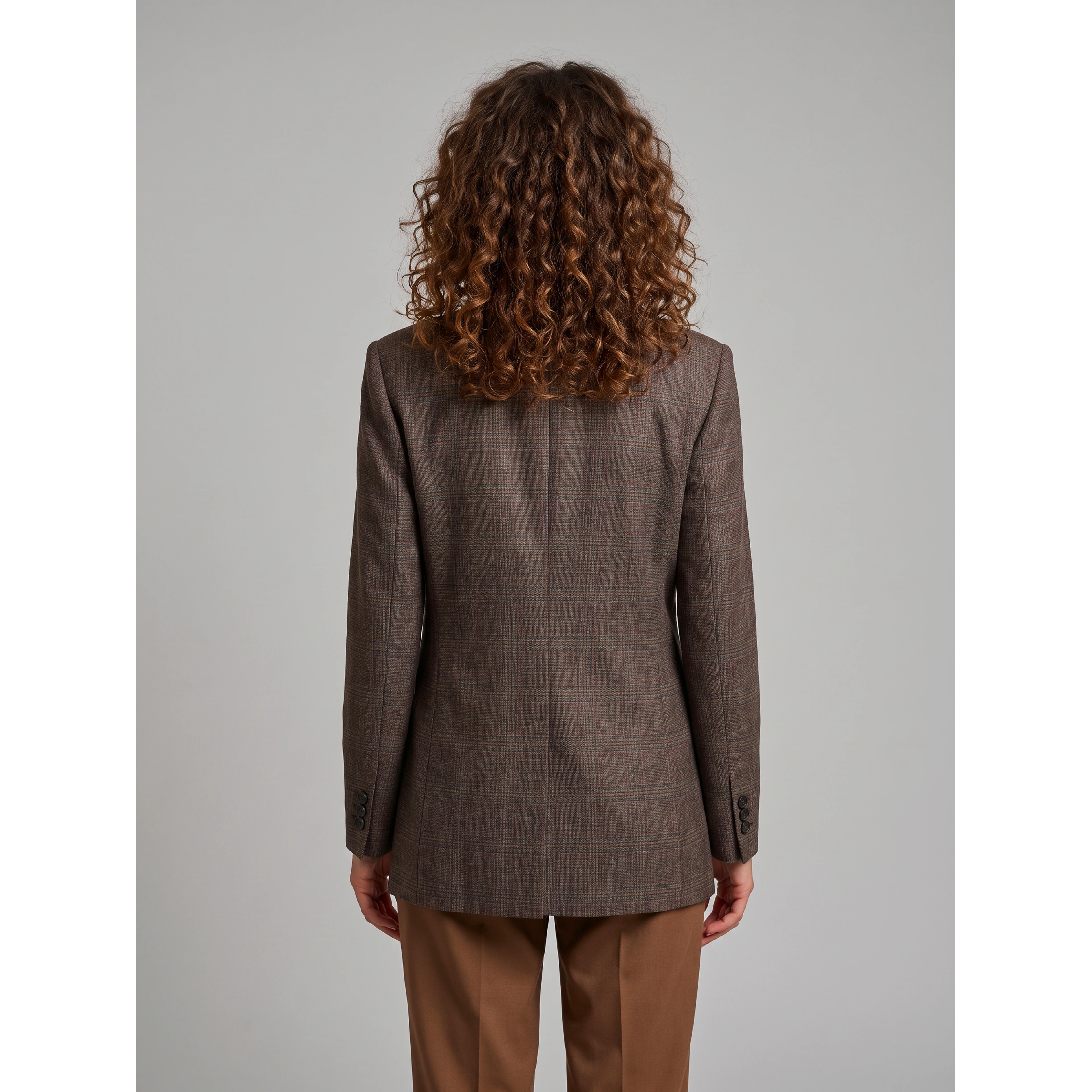 Double-breasted jacket in prince of Wales check