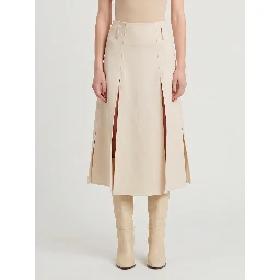 Midi panel skirt in double crepe