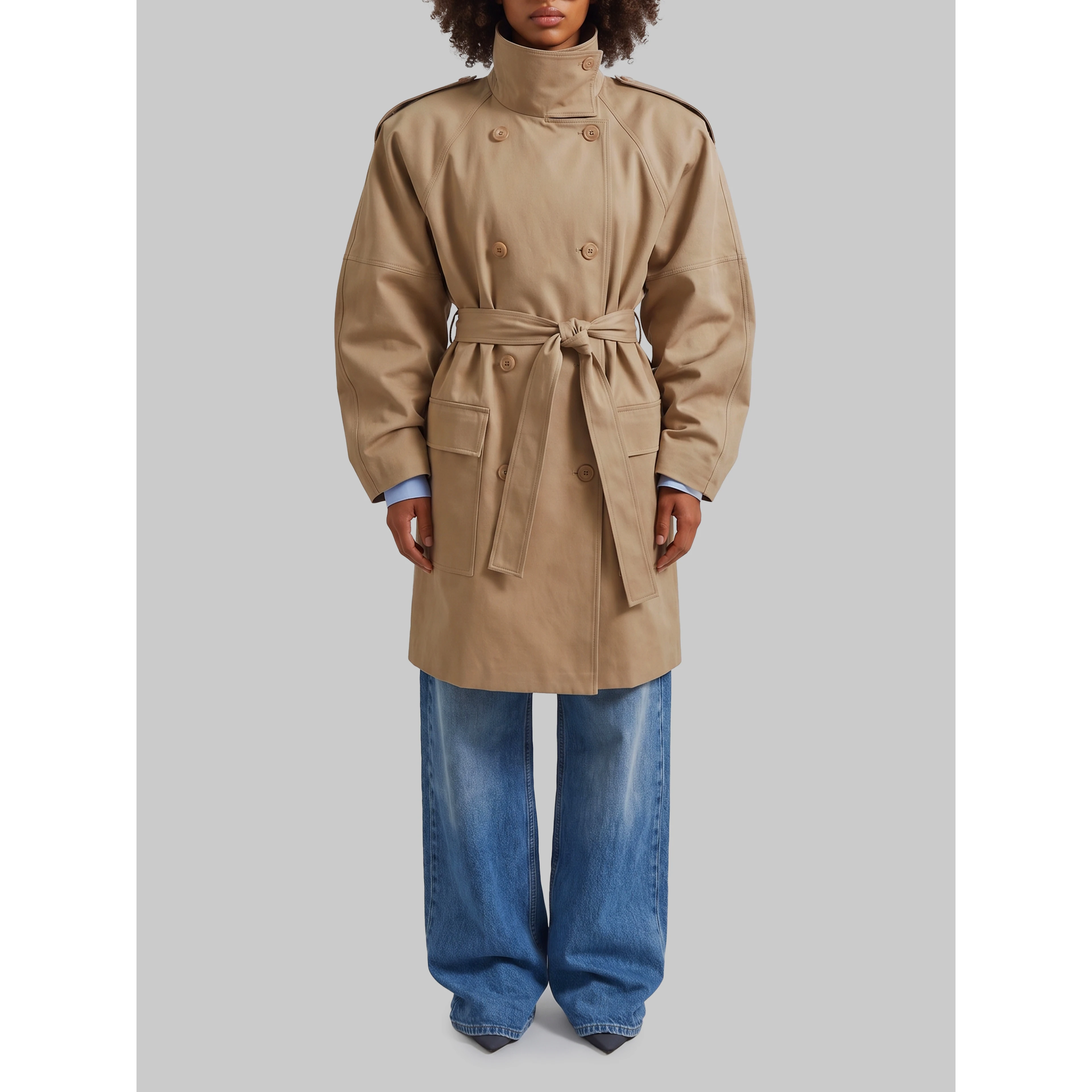 Short midi trench coat Tess