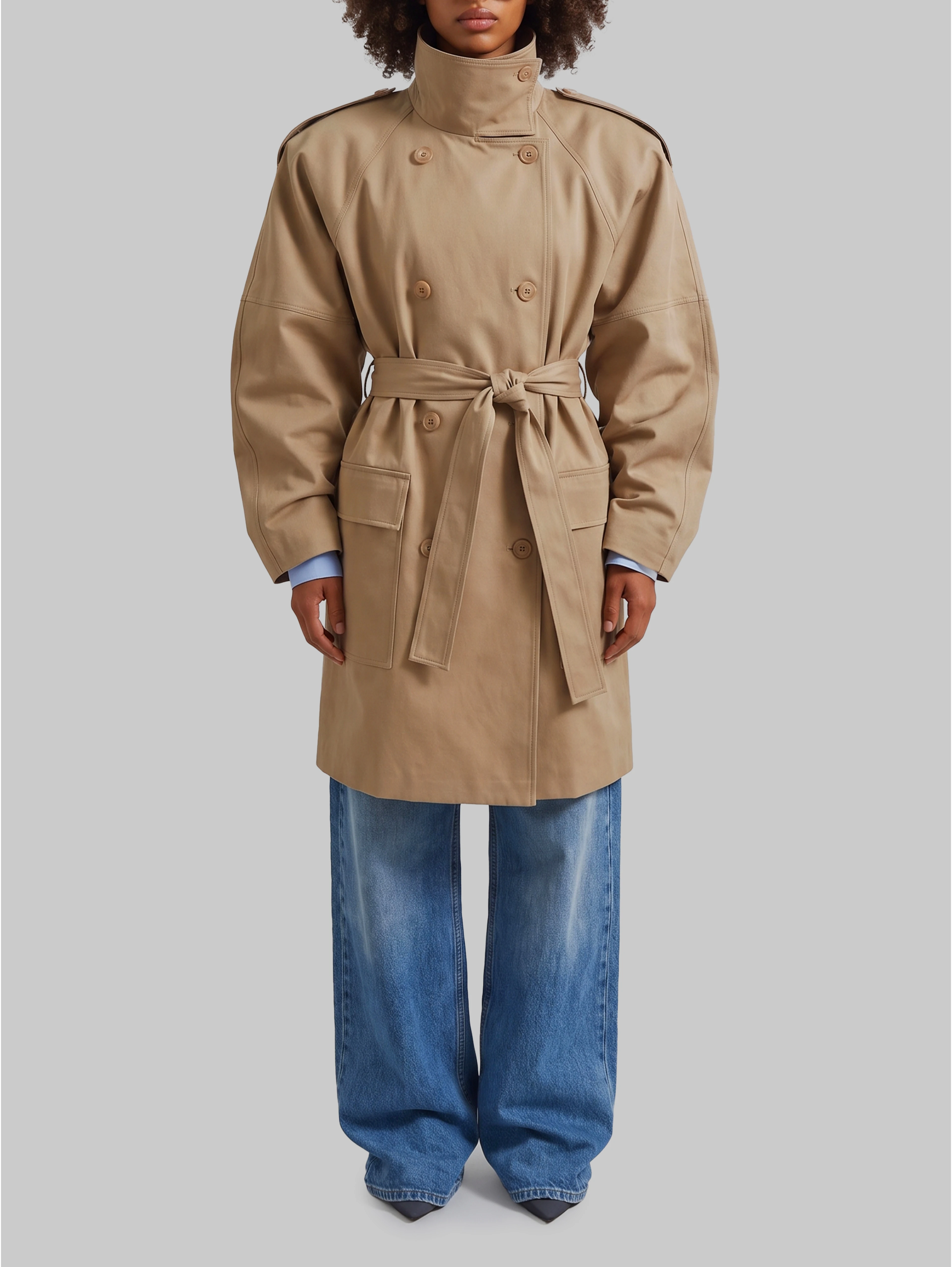 Short midi trench coat Tess