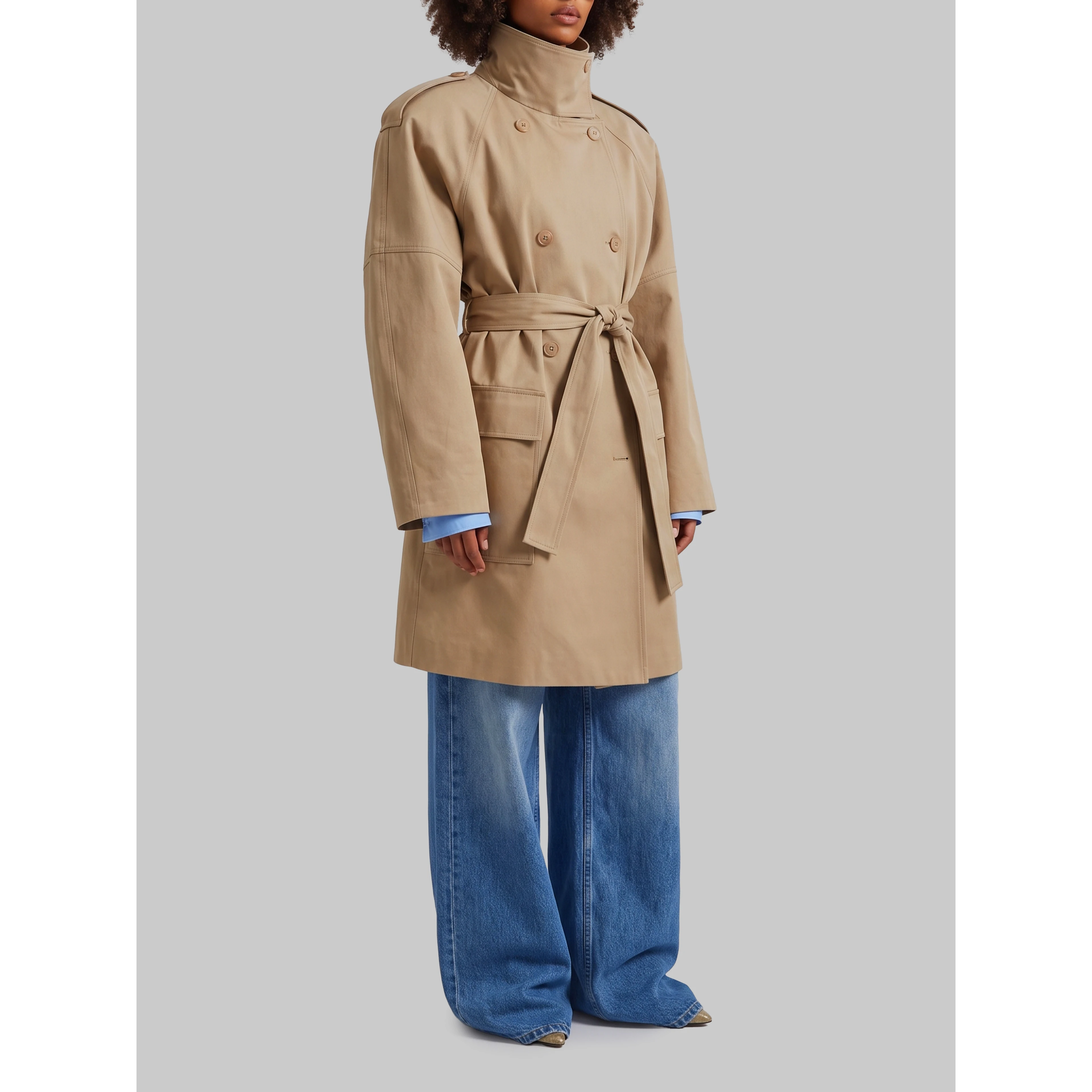 Short midi trench coat Tess