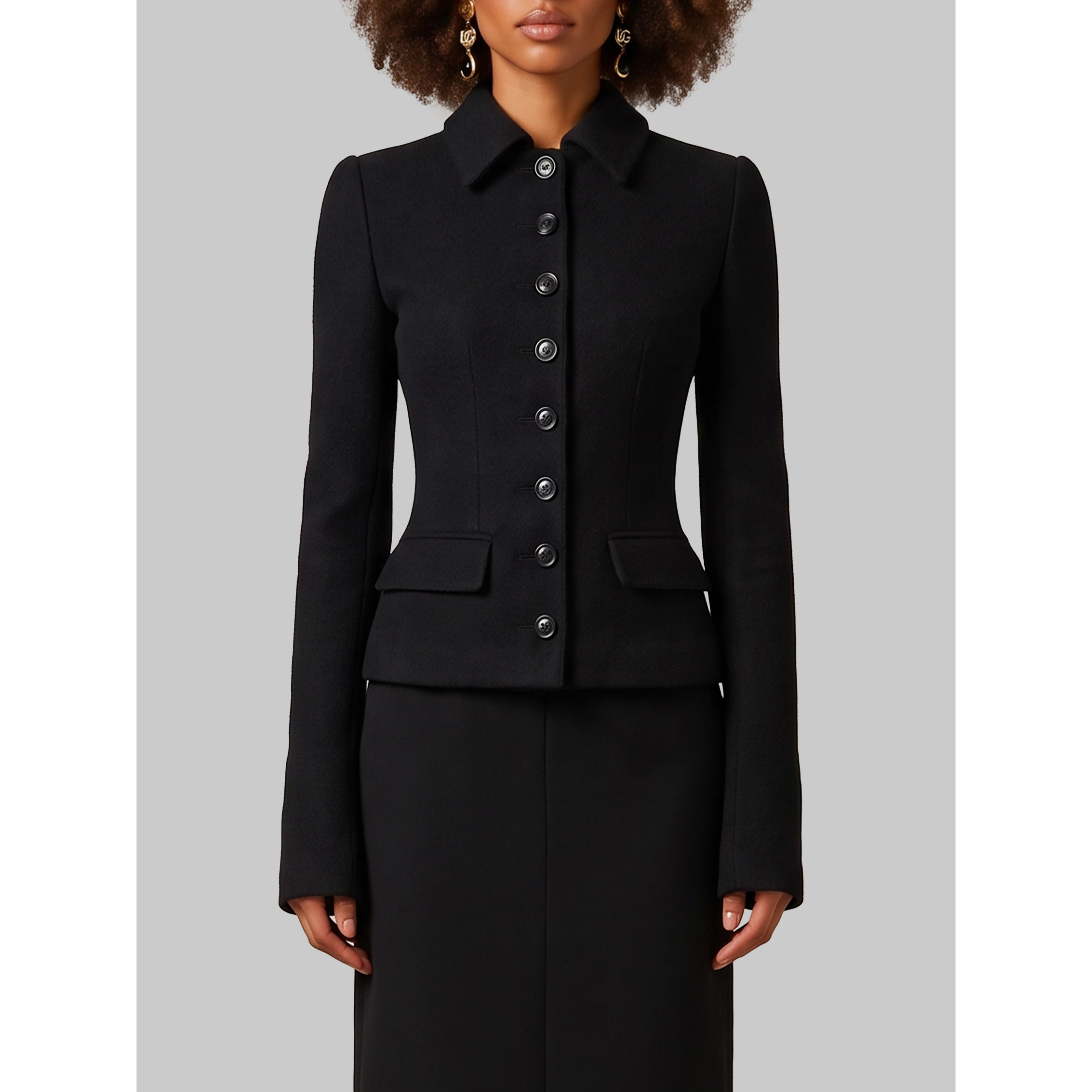 Single-breasted wool jacket