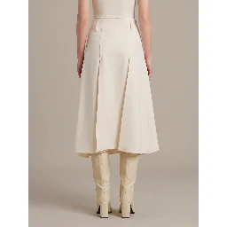 Midi panel skirt in double crepe